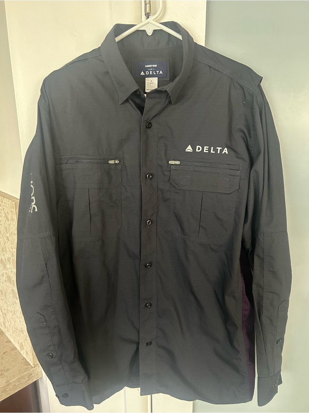 Delta Airlines Lands End Aircraft Maintenance Inspector Mechanic Large Shirt